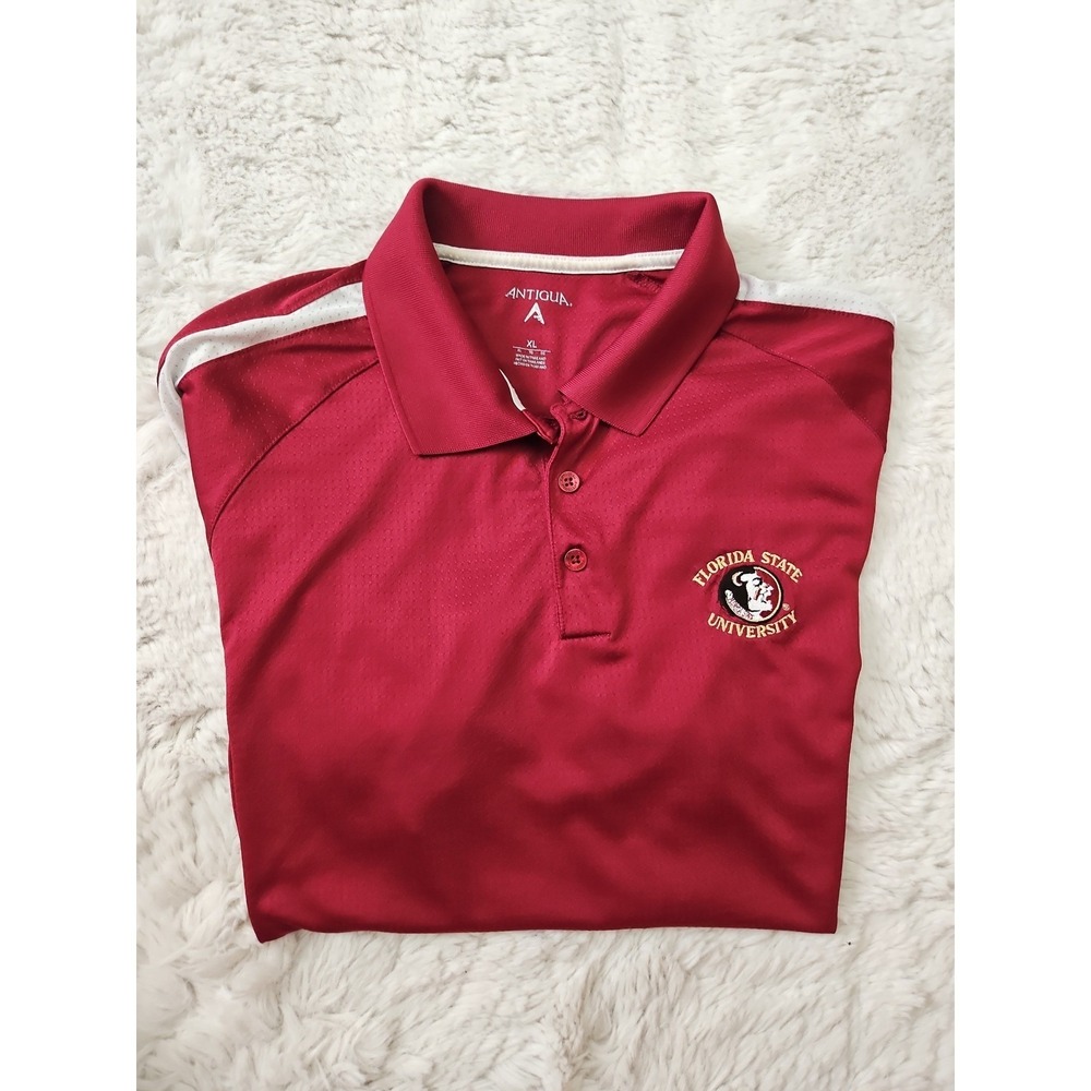 Antigua Florida State University Polo Shirt Men's XL Maroon Performance‎ Golf - Picture 12 of 12